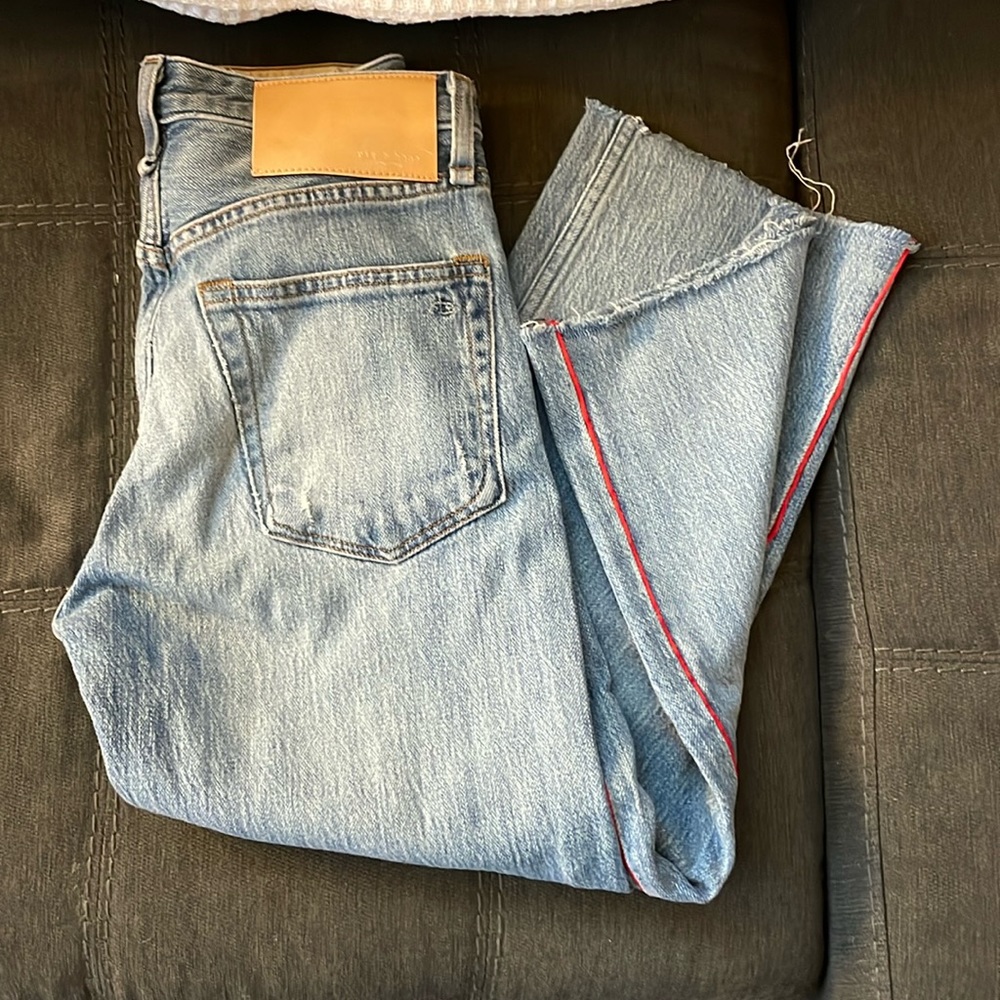 Rag & Bone Cropped Patch Work Jeans - image 1